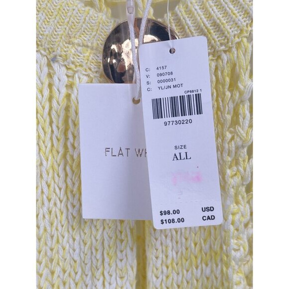 Anthropologie Open Knit Sweater Vest Yellow Sz OSFA NWT - Picture 4 of 6